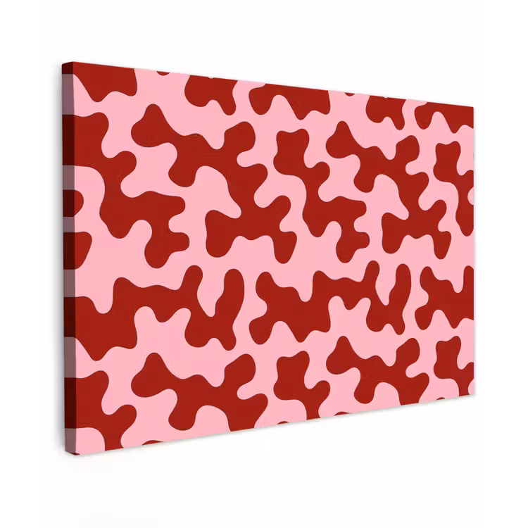 Modern - Abstract - Rood Tuinposter op houten frame 2 cm dik klein 845 -3d