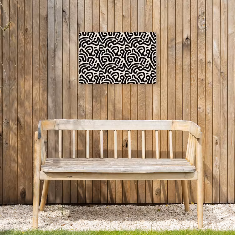 Modern - Abstract - Zwart Tuinposter op houten frame 2 cm dik klein 845 -sfeer4