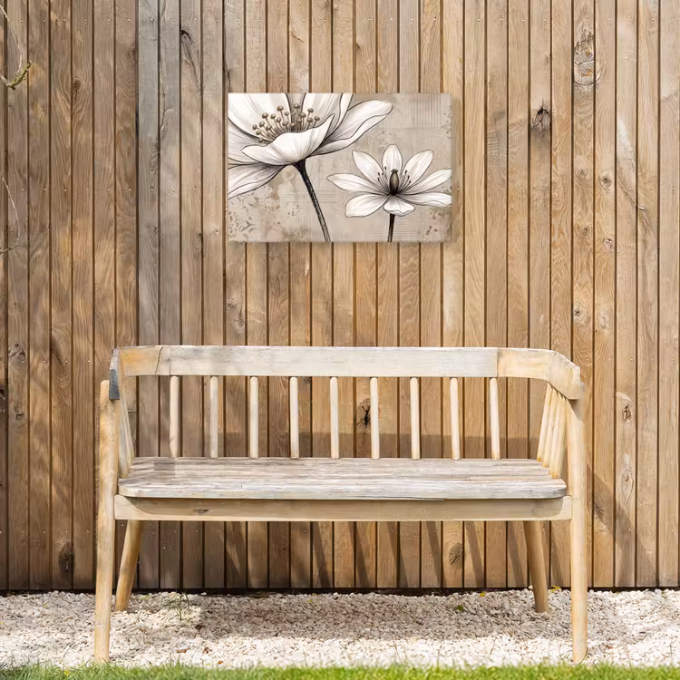 Modern - Design - Wit Tuinposter op houten frame 2 cm dik klein -sfeer4
