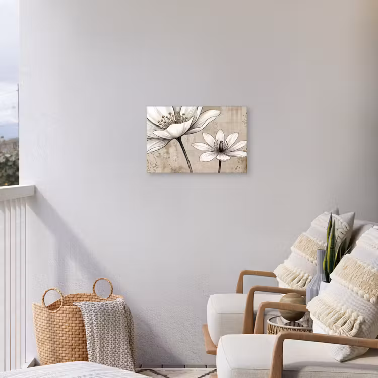 Modern - Design - Wit Tuinposter op houten frame 2 cm dik klein -sfeer1