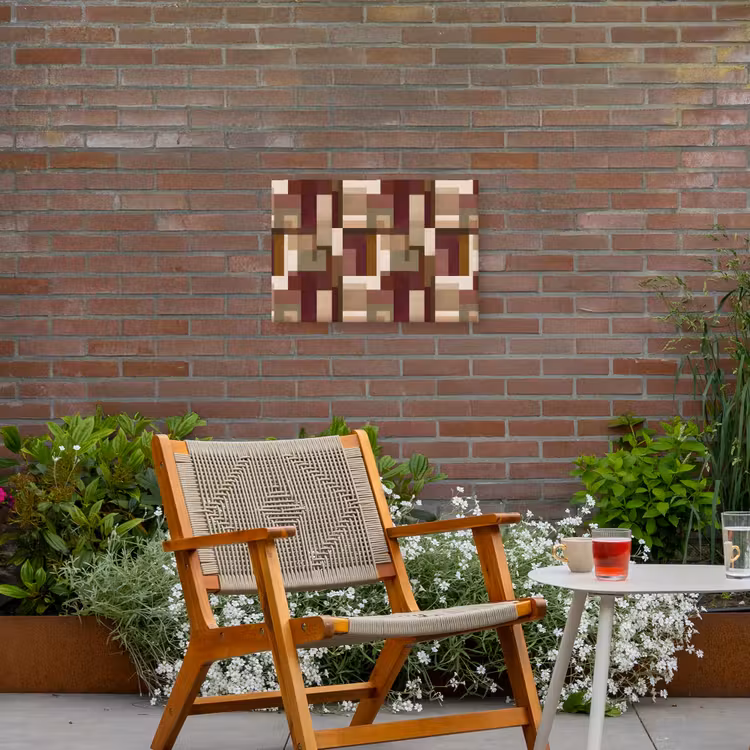 Modern - Geometrie - Kleurrijk Tuinposter op houten frame 2 cm dik klein 845 -sfeer3