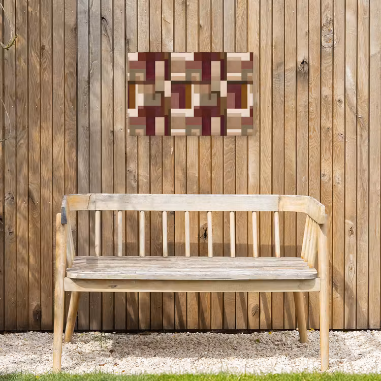 Modern - Geometrie - Kleurrijk Tuinposter op houten frame 2 cm dik klein 845 -sfeer4