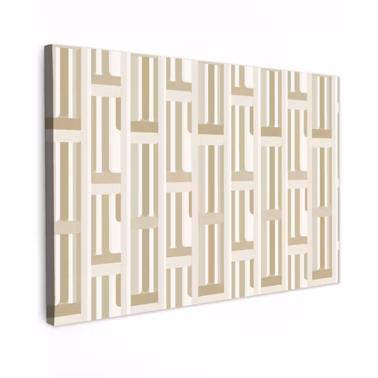 Modern - Geometrisch - Beige Tuinposter op houten frame 2 cm dik klein 845 -3d