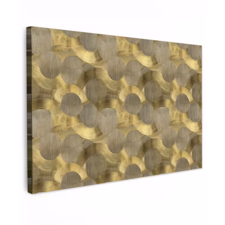 Modern - Geometrisch - Goud Tuinposter op houten frame 2 cm dik klein 845 -3d