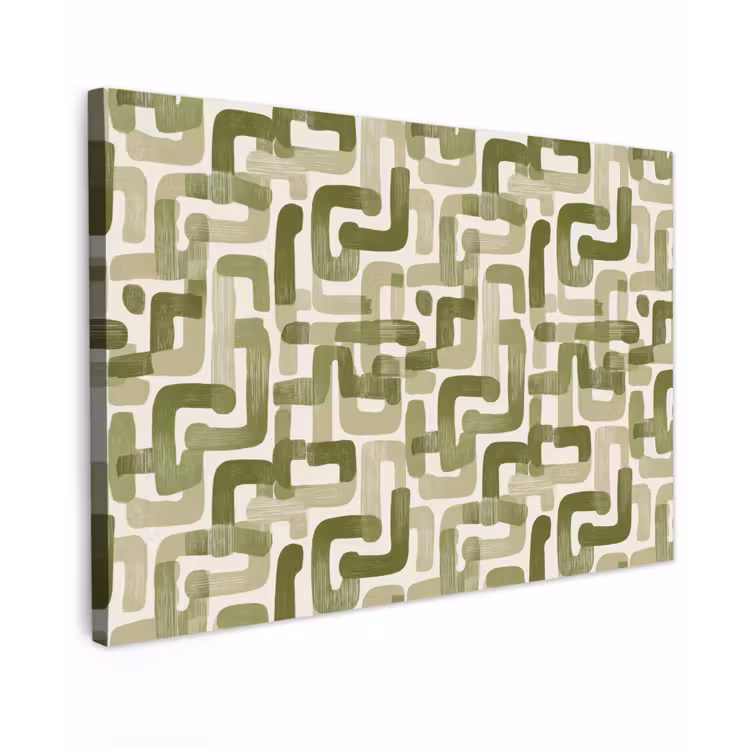 Modern - Grafisch - Groen Tuinposter op houten frame 2 cm dik klein 845 -3d