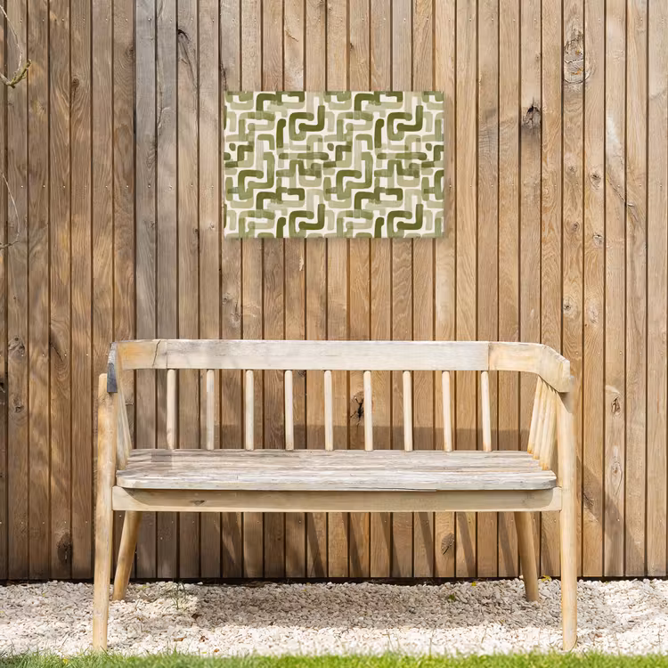 Modern - Grafisch - Groen Tuinposter op houten frame 2 cm dik klein 845 -sfeer4