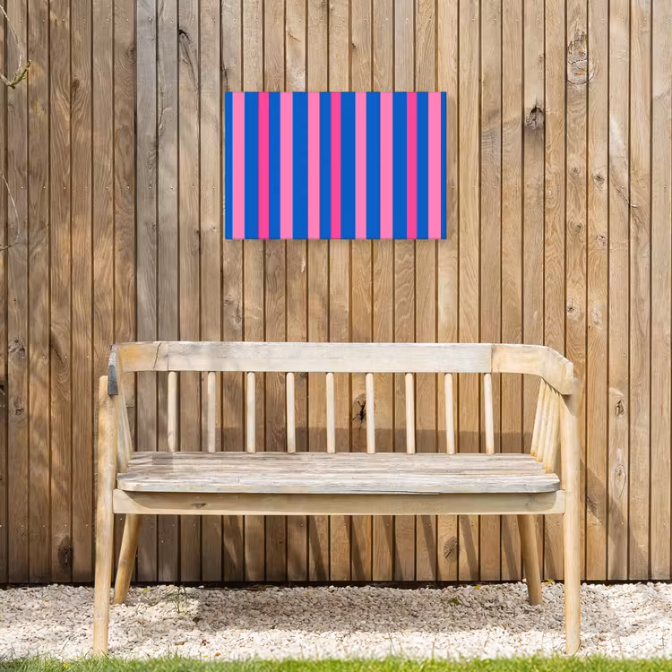 Modern - Optisch - Roze Tuinposter op houten frame 2 cm dik klein 845 -sfeer4