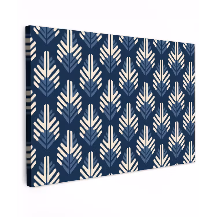 Modern - Patroon - Blauw Tuinposter op houten frame 2 cm dik klein 845 -3d