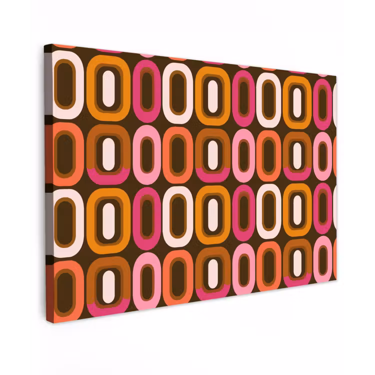 Modern - Retro - Kleurrijk Tuinposter op houten frame 2 cm dik klein 845 -3d