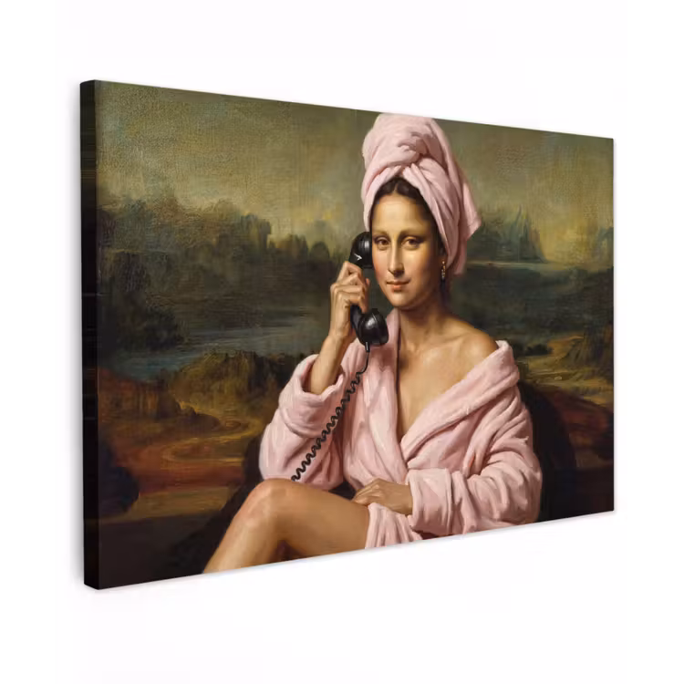 Mona - Klassiek - Roze Tuinposter op houten frame 2 cm dik klein -3d