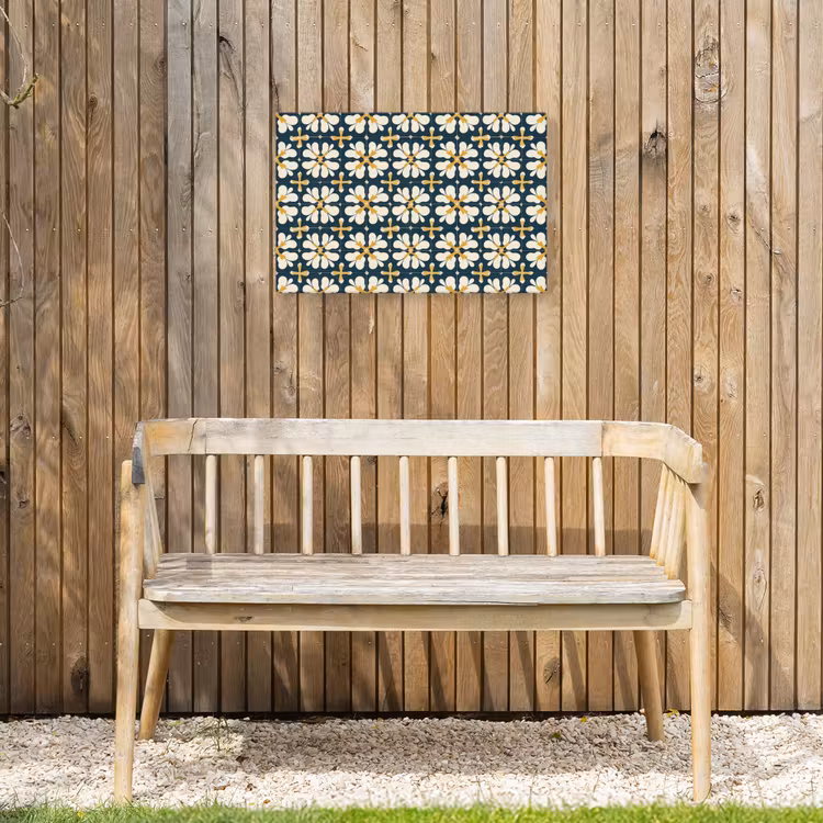 Motief - Tegel - Okergeel Tuinposter op houten frame 2 cm dik klein 845 -sfeer4