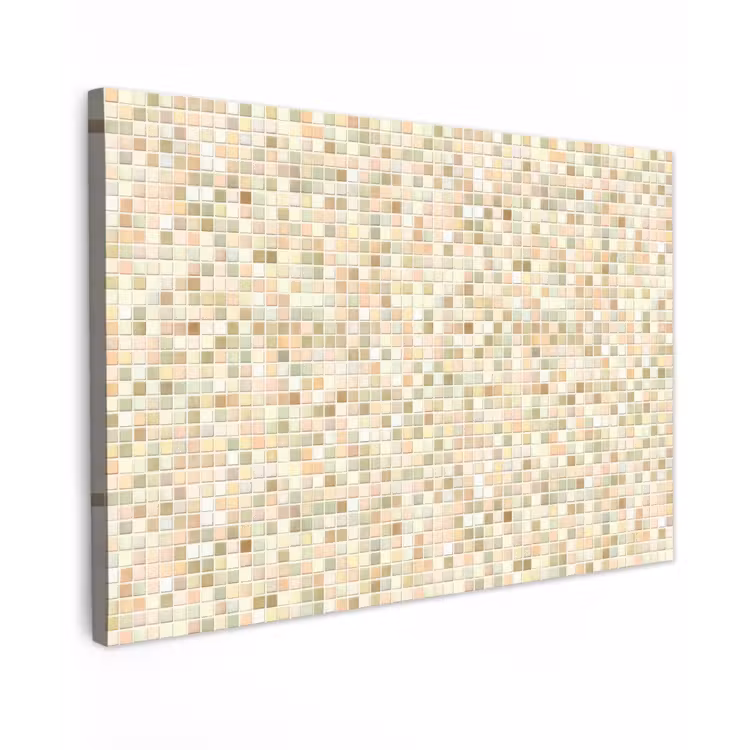 Mozaïek - Patroon - Beige Tuinposter op houten frame 2 cm dik klein 845 -3d