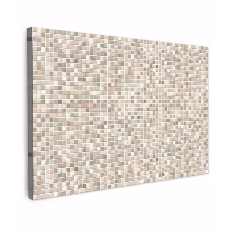 Mozaïek - Patroon- Taupe Tuinposter op houten frame 2 cm dik klein 845 -3d