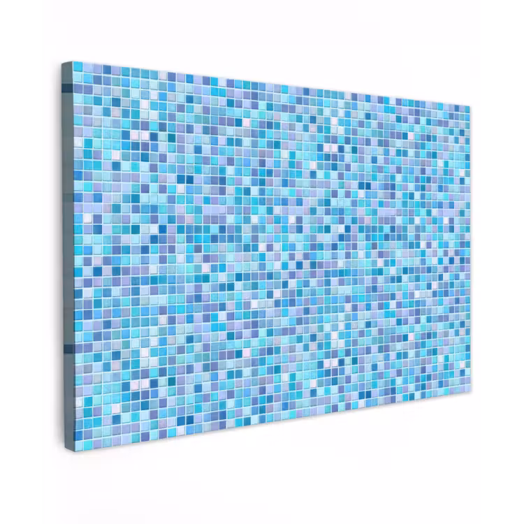 Mozaïek - Patroon - Turquoise Tuinposter op houten frame 2 cm dik klein 845 -3d