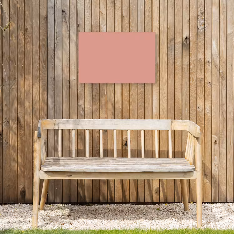 Muted - Salmon - Koraal Tuinposter op houten frame 2 cm dik klein 845 -sfeer4
