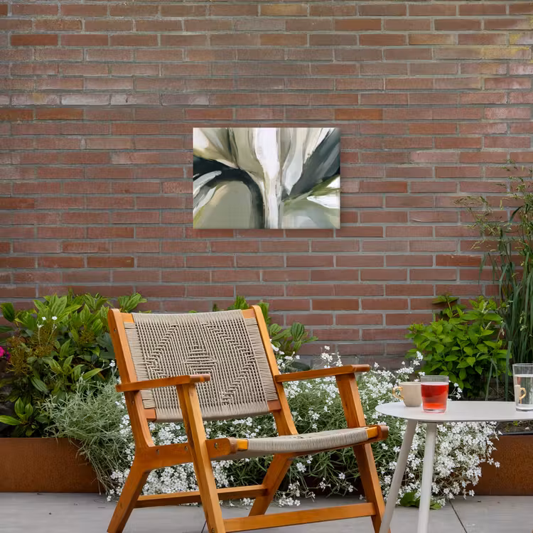 Natuur - Abstract - Groen - Penseelstreken Tuinposter op houten frame 2 cm dik klein -sfeer3