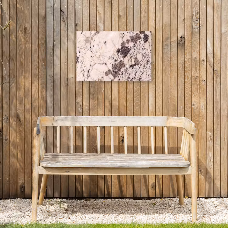 Natuursteen - Patroon - Abstract - Beige - Grijs Tuinposter op houten frame 2 cm dik klein -sfeer4