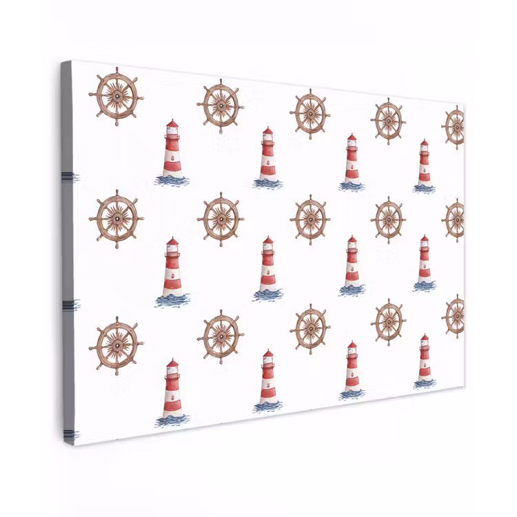 Nautisch - Klassiek - Rood Tuinposter op houten frame 2 cm dik klein 845 -3d