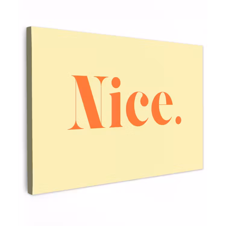 Nice - Oranje - Geel - Minimalistisch Tuinposter op houten frame 2 cm dik klein -3d