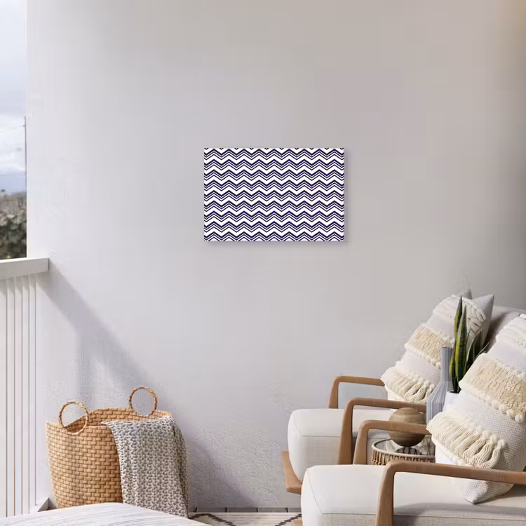 Oceaan - Golven - Blauw - Wit Tuinposter op houten frame 2 cm dik klein 845 -sfeer1