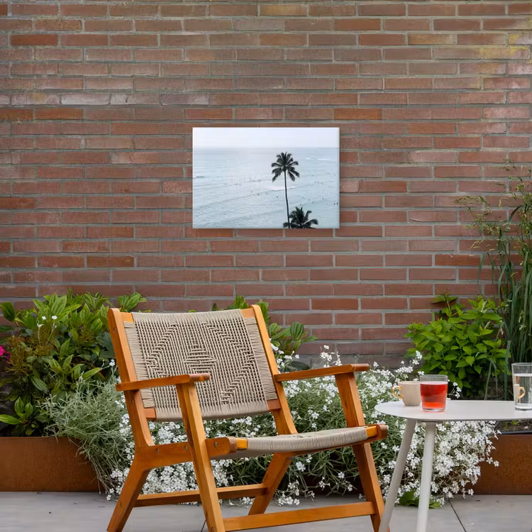 Oceaan - Palmbomen - Surfers Tuinposter op houten frame 2 cm dik klein -sfeer3