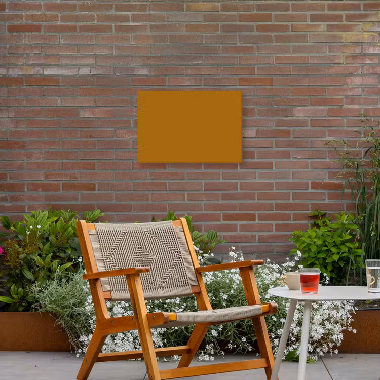 Ocre - Gold - Geel Tuinposter op houten frame 2 cm dik klein 845 -sfeer3