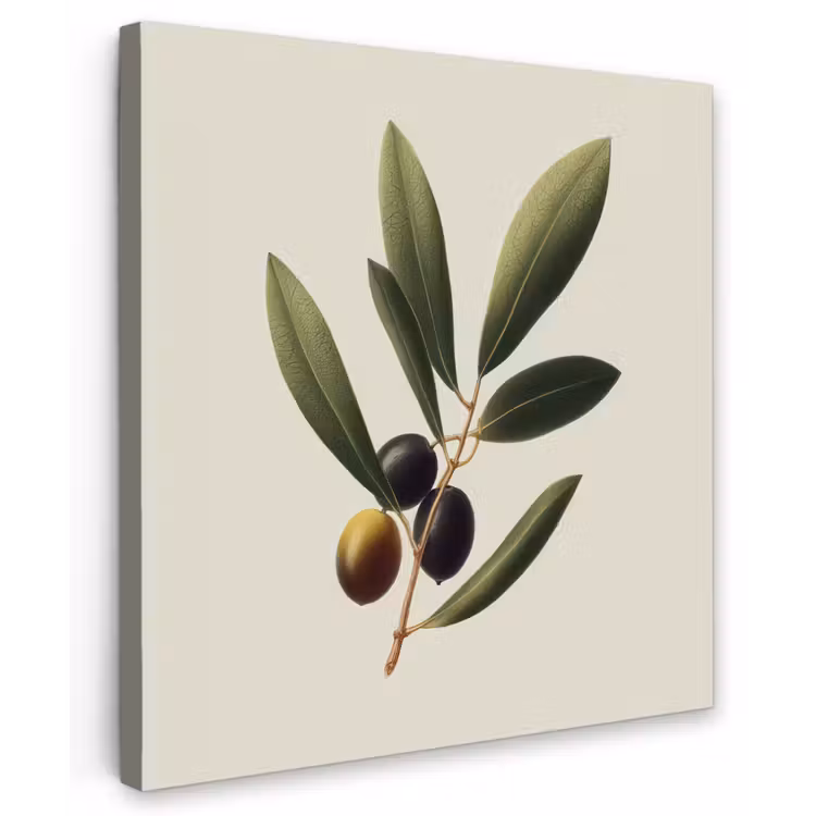 Olijftak - Donkergroen - Olijven Tuinposter op houten frame 2 cm dik middel -3d