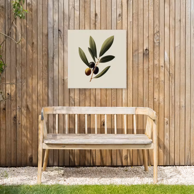 Olijftak - Donkergroen - Olijven Tuinposter op houten frame 2 cm dik middel -sfeer4