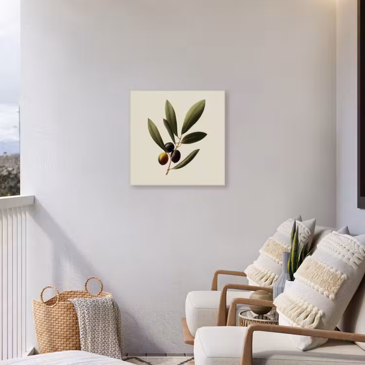 Olijftak - Donkergroen - Olijven Tuinposter op houten frame 2 cm dik middel -sfeer1