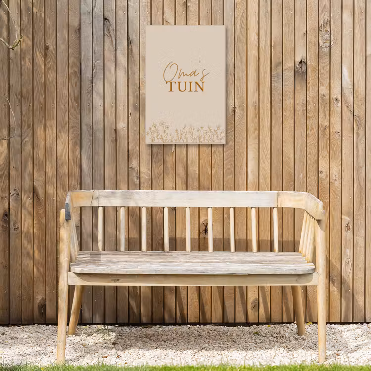 Oma's Tuin met bloemen Tuinposter op houten frame 2 cm dik klein -sfeer4