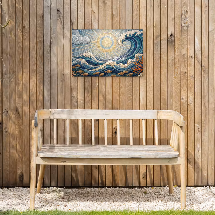 Onderwater - Koraal - Vis - Natuur - Kunst Tuinposter op houten frame 2 cm dik klein -sfeer4