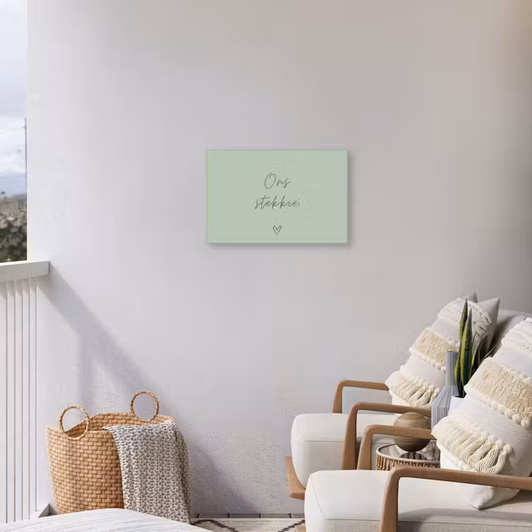 Ons Stekkie met Hart Tuinposter op houten frame 2 cm dik klein -sfeer1