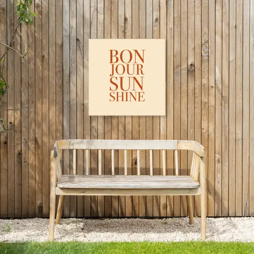 Oranje - Quote - Sun Tuinposter op houten frame 2 cm dik middel -sfeer4