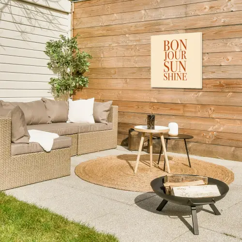 Oranje - Quote - Sun Tuinposter op houten frame 2 cm dik middel -sfeer2