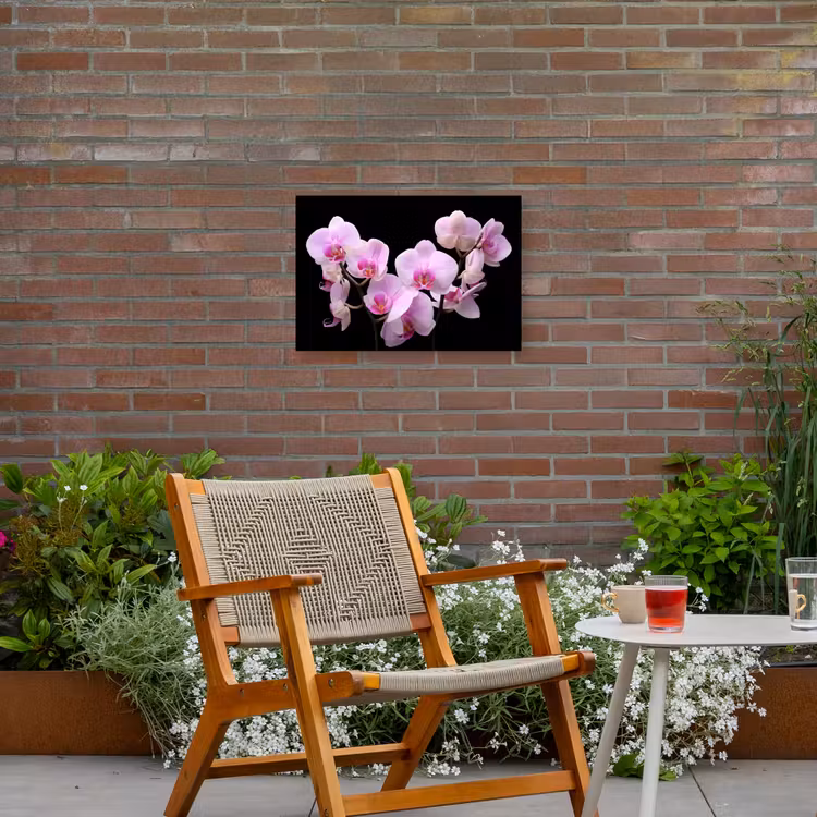 Orchidee - Bloemen - Roze - Flora Tuinposter op houten frame 2 cm dik klein -sfeer3