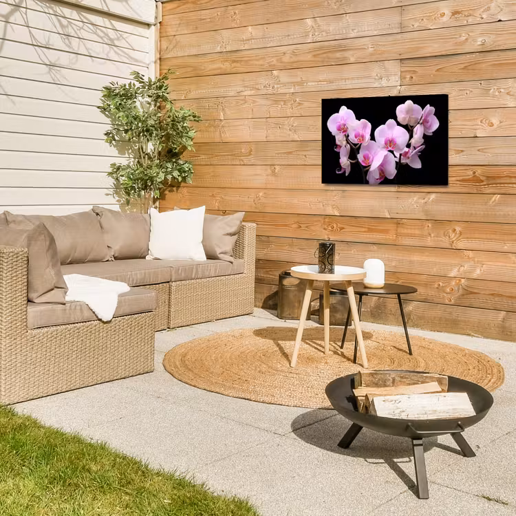 Orchidee - Bloemen - Roze - Flora Tuinposter op houten frame 2 cm dik klein -sfeer2