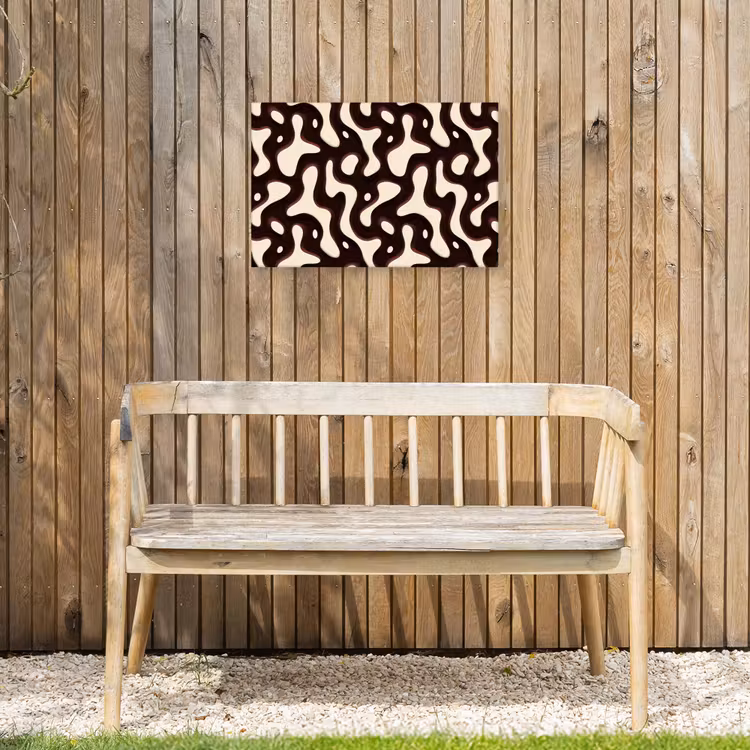 Organisch - Krachtig - Bruin Tuinposter op houten frame 2 cm dik klein 845 -sfeer4