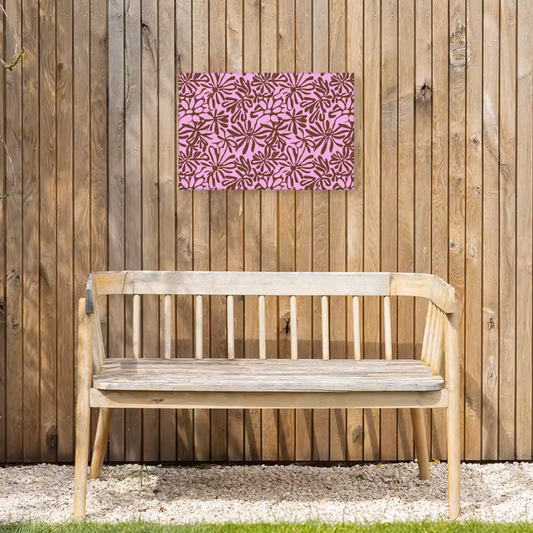 Organisch - Patroon - Roze Tuinposter op houten frame 2 cm dik klein 845 -sfeer4