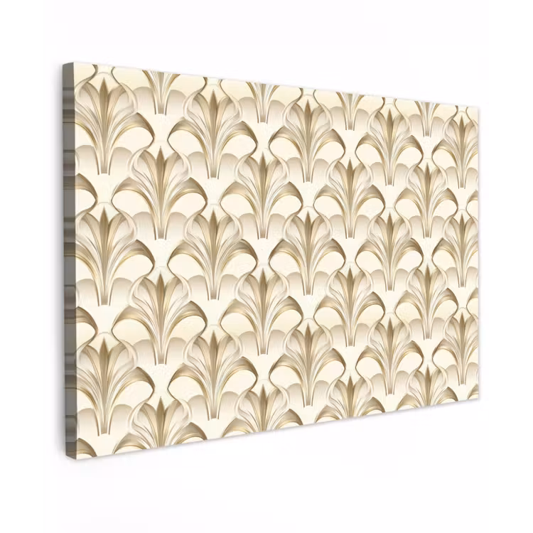 Ornament - Barok - Goud Tuinposter op houten frame 2 cm dik klein 845 -3d