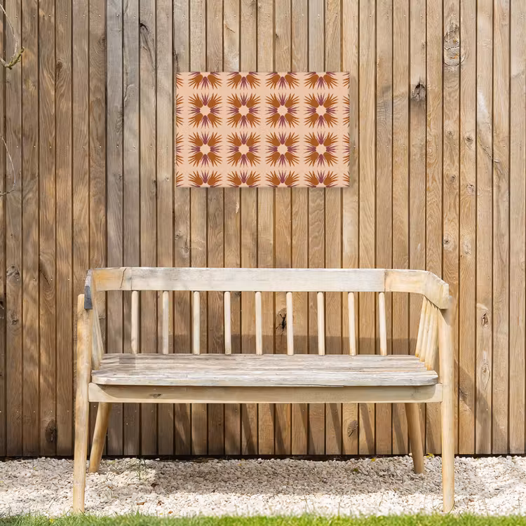Ornament - Patroon - Oker Tuinposter op houten frame 2 cm dik klein 845 -sfeer4