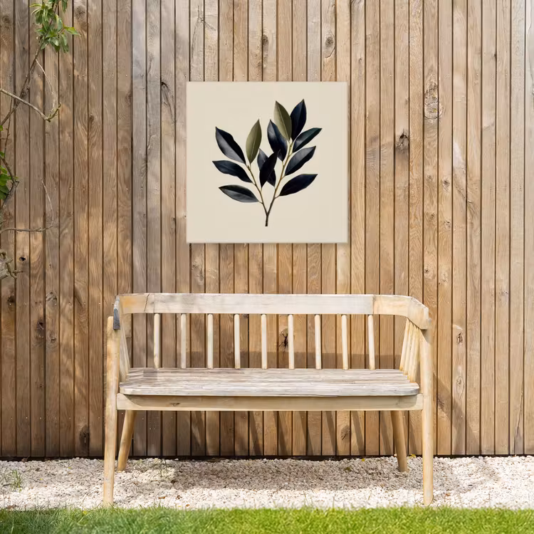 Ovaal - Olijfgroen - Simpel Tuinposter op houten frame 2 cm dik middel -sfeer4