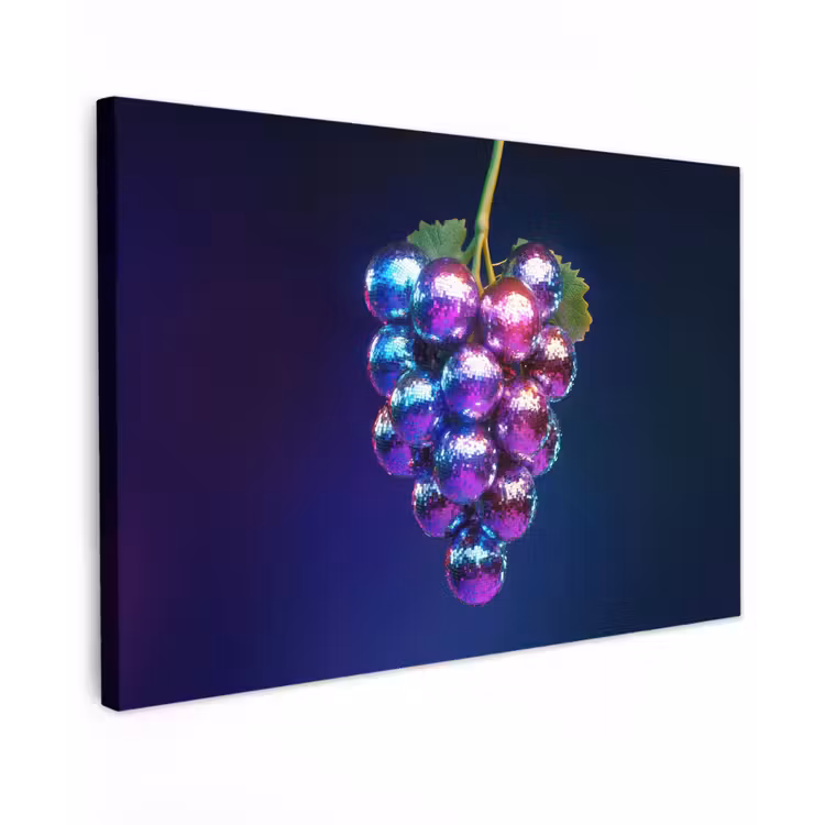Paars - Disco - Feest - Druif Tuinposter op houten frame 2 cm dik klein -3d