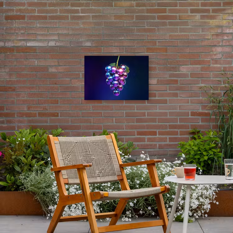 Paars - Disco - Feest - Druif Tuinposter op houten frame 2 cm dik klein -sfeer3