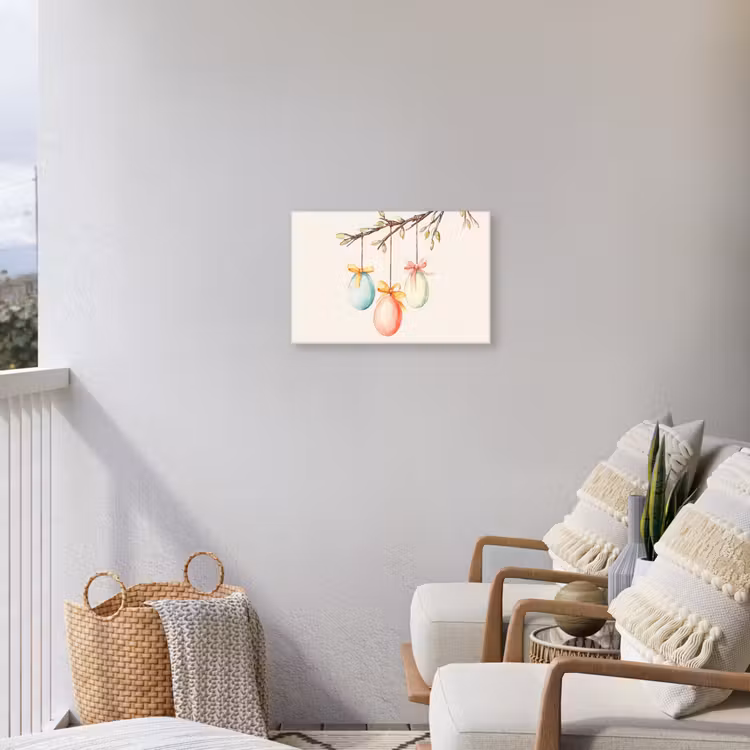Paastak - Strikje - Eieren Tuinposter op houten frame 2 cm dik klein -sfeer1