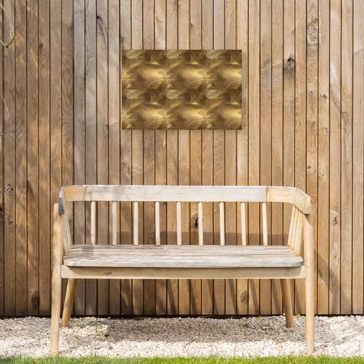 Palm - Waaier - Goud Tuinposter op houten frame 2 cm dik klein 845 -sfeer4