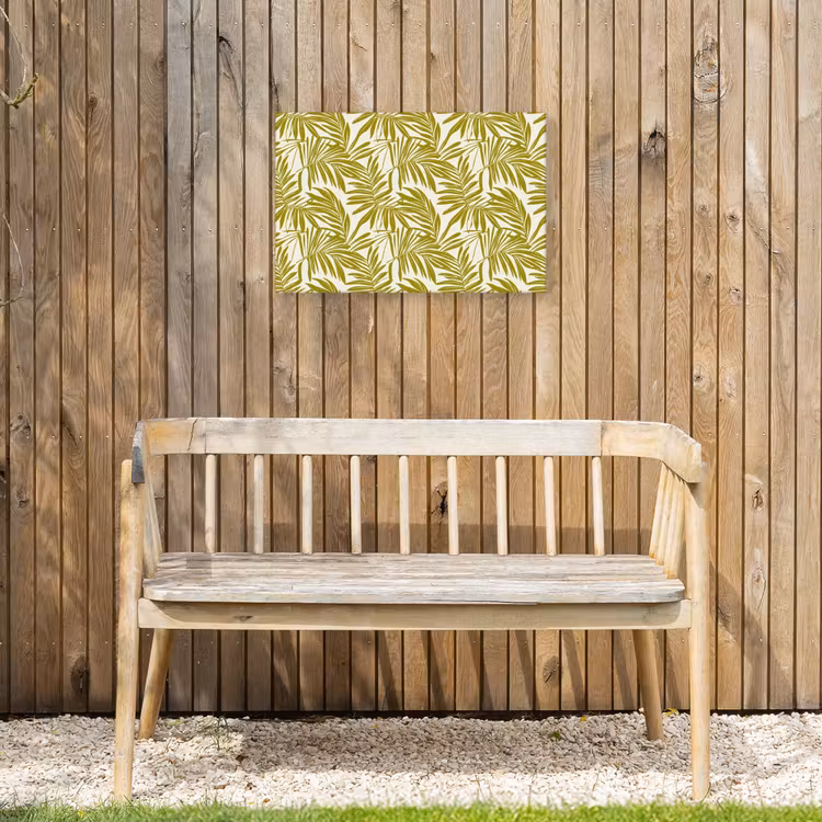 Palmblad - Patroon - Groen Tuinposter op houten frame 2 cm dik klein 845 -sfeer4