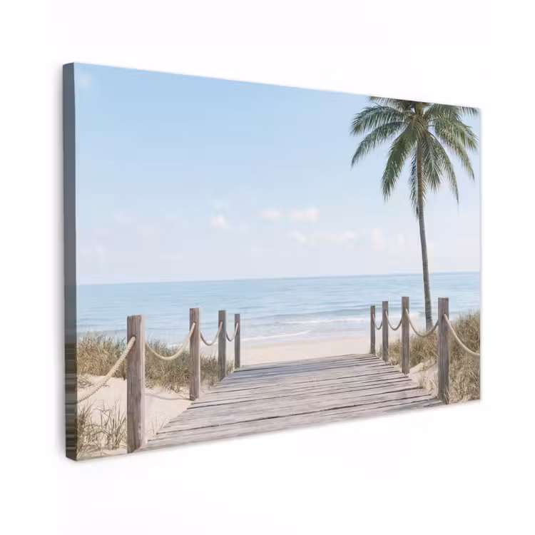 Palmbomen - Pad - Horizon Tuinposter op houten frame 2 cm dik klein -3d