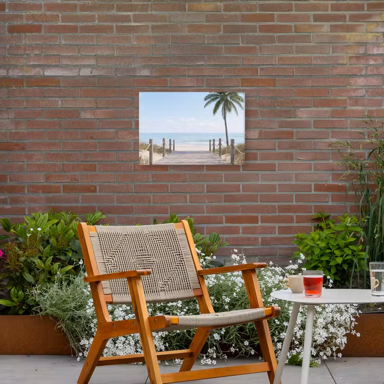 Palmbomen - Pad - Horizon Tuinposter op houten frame 2 cm dik klein -sfeer3