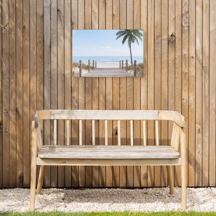 Palmbomen - Pad - Horizon Tuinposter op houten frame 2 cm dik klein -sfeer4