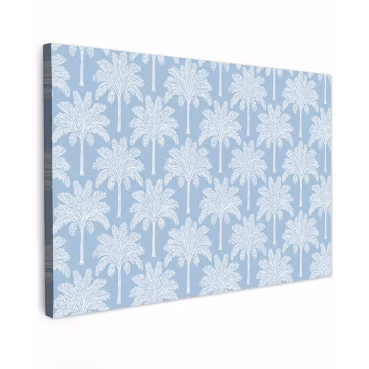 Palmboom - Modern - Blauw Tuinposter op houten frame 2 cm dik klein 845 -3d